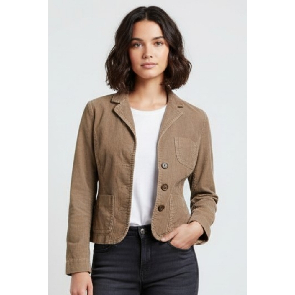 J Crew Factory Tan Corduroy button front Jacket Size 2